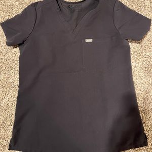 Figs Womens Charcoal one pocket scrub top